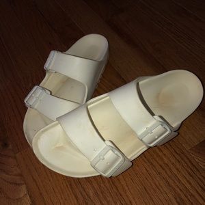 white rubber birkenstock’s